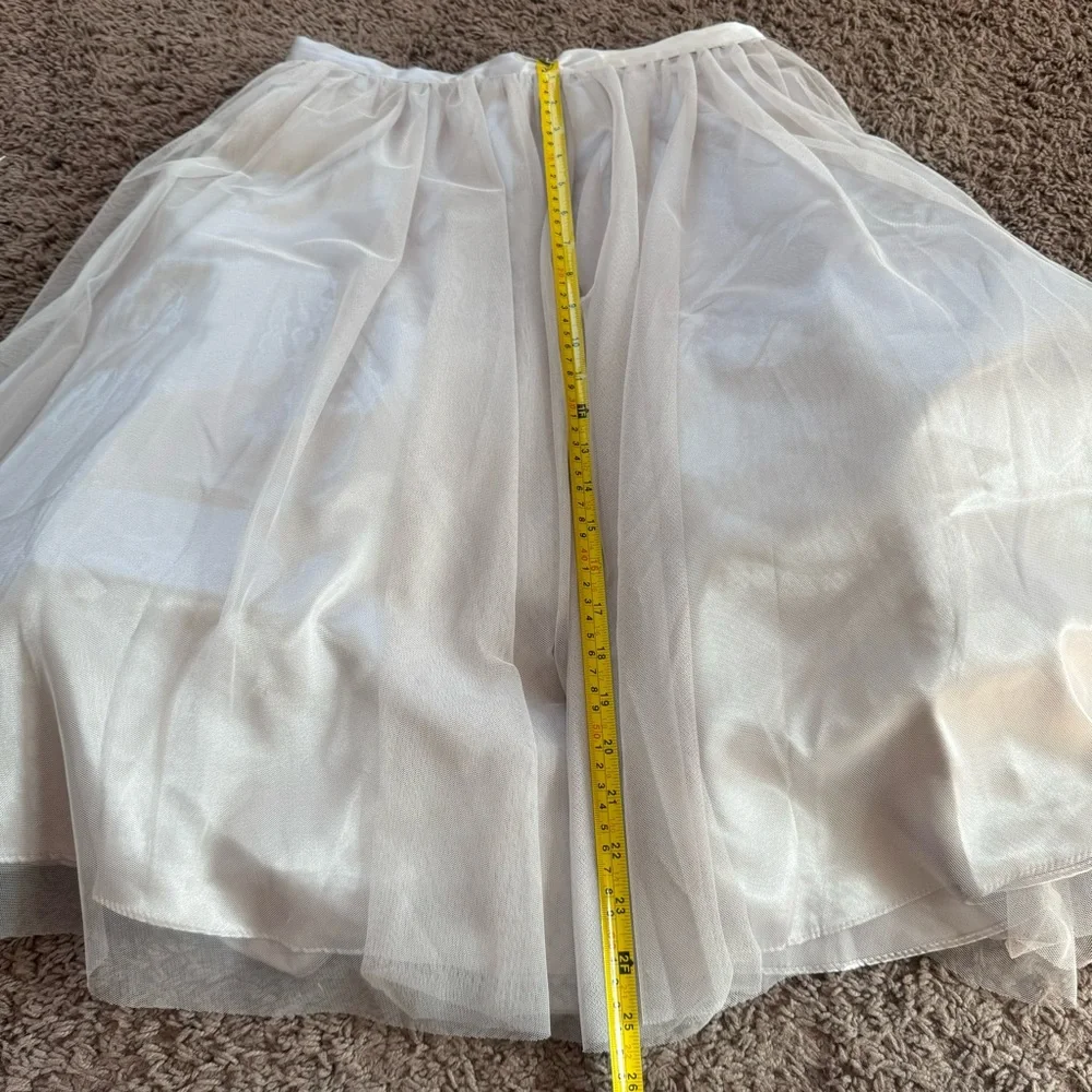 Marina Taupe Layered Tulle Ballerina Midi Skirt Beige Neutral Size M Medium - Picture 8 of 8